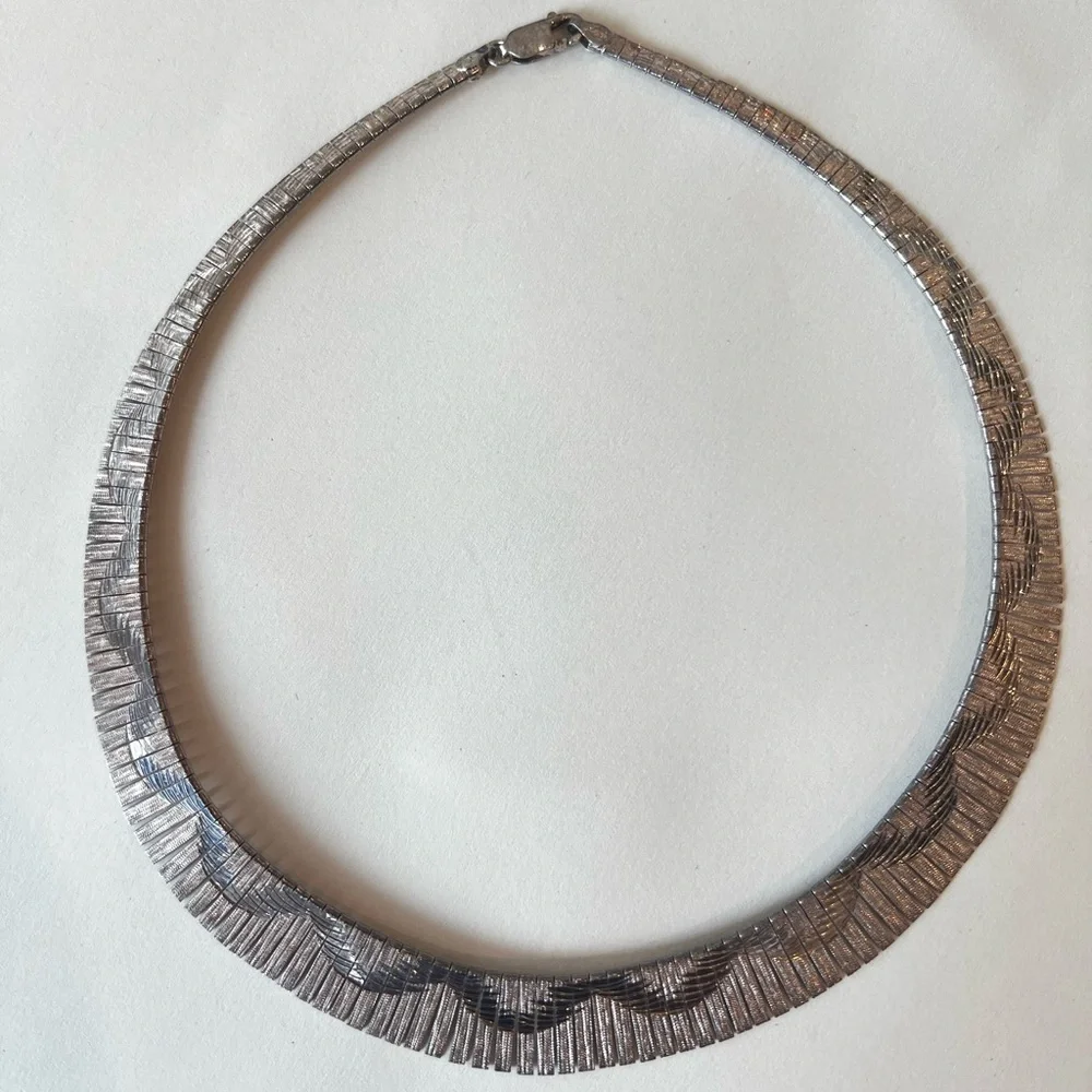 Vintage Milor 925 Sterling Silver Graduated Collar Necklace- 31g